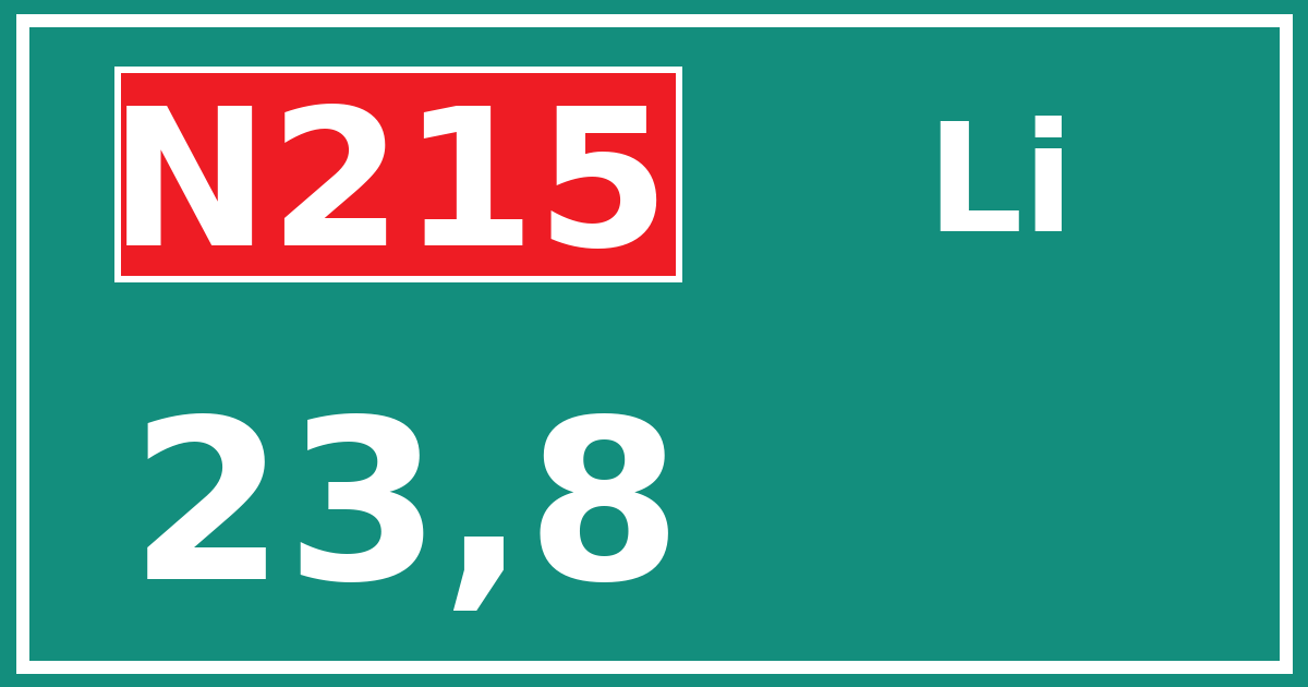 Hectometerbord N215 23,8 zijde Li