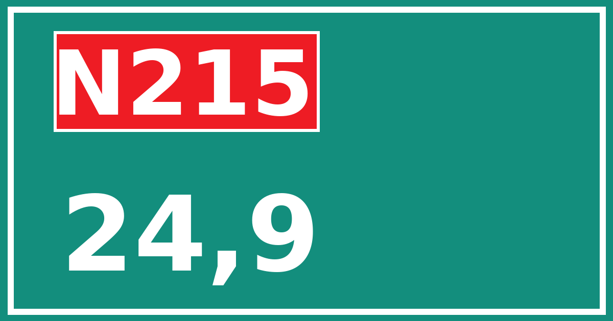 Hectometerbord N215 24,9