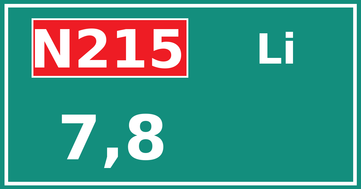 Hectometerbord N215 7,8 zijde Li
