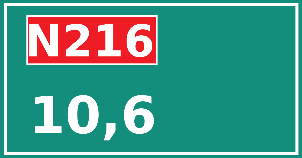 Hectometerbord N216 10,6