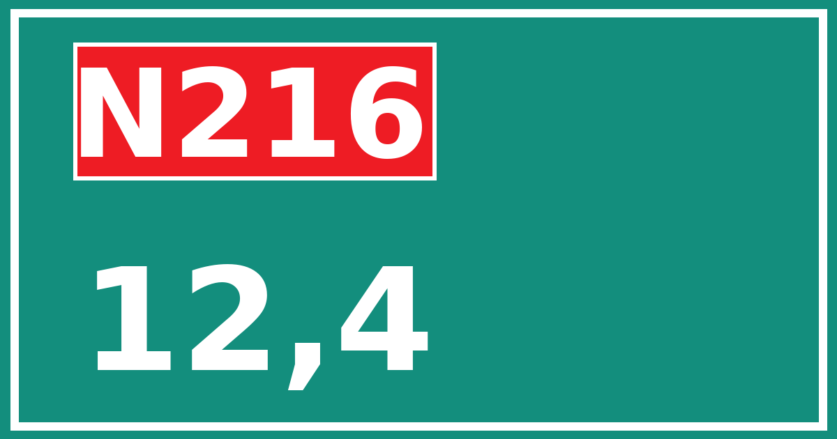 Hectometerbord N216 12,4