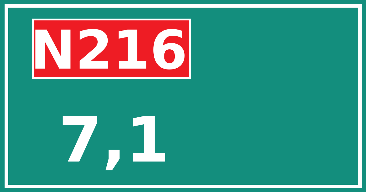 Hectometerbord N216 7,1