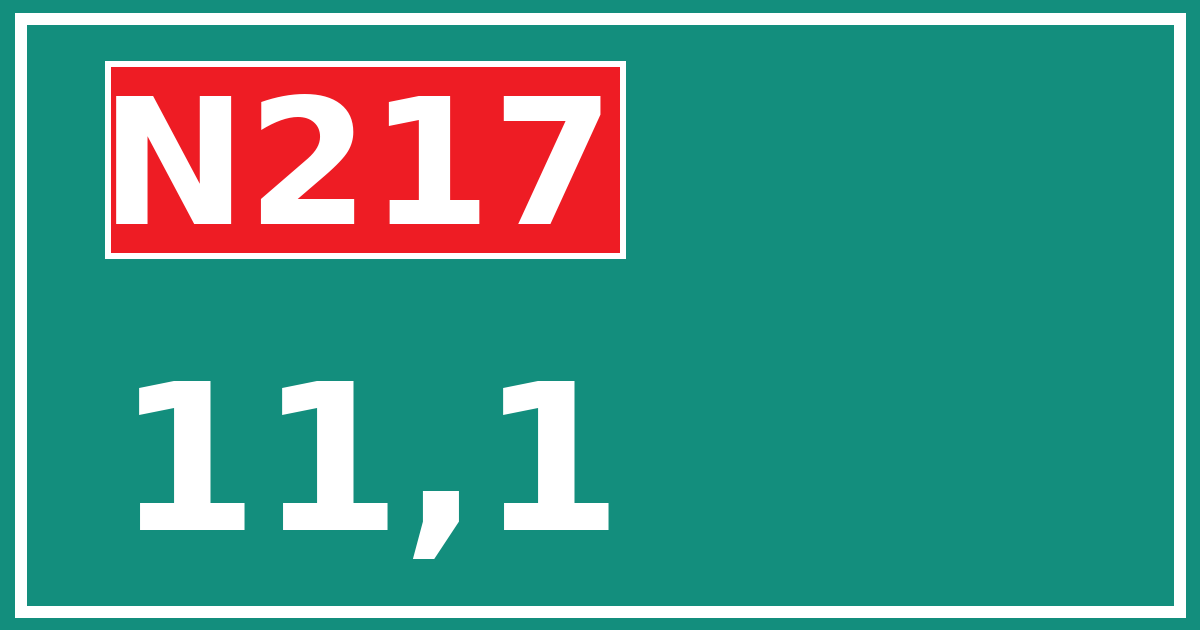 Hectometerbord N217 11,1