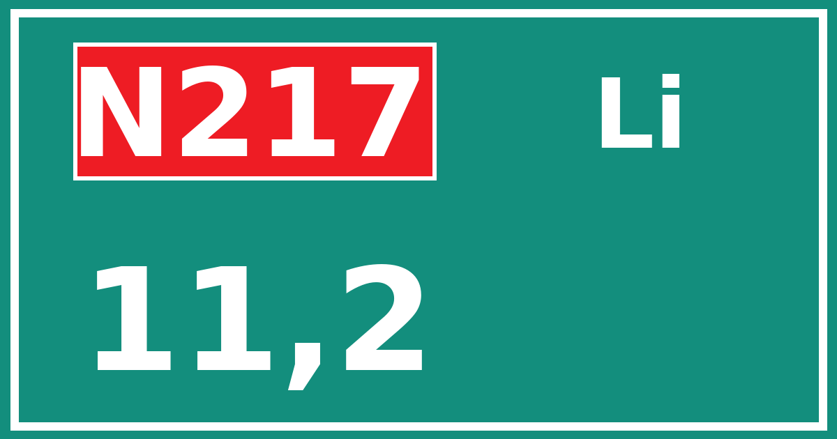 Hectometerbord N217 11,2 zijde Li
