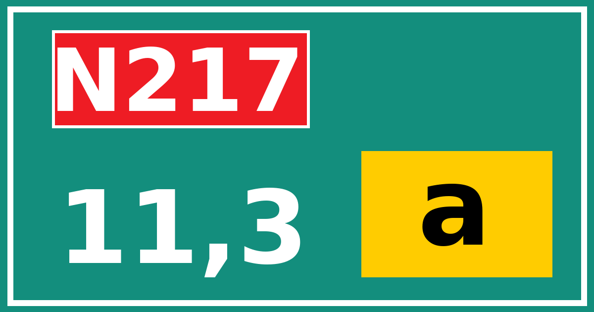Hectometerbord N217 11,3 letter a