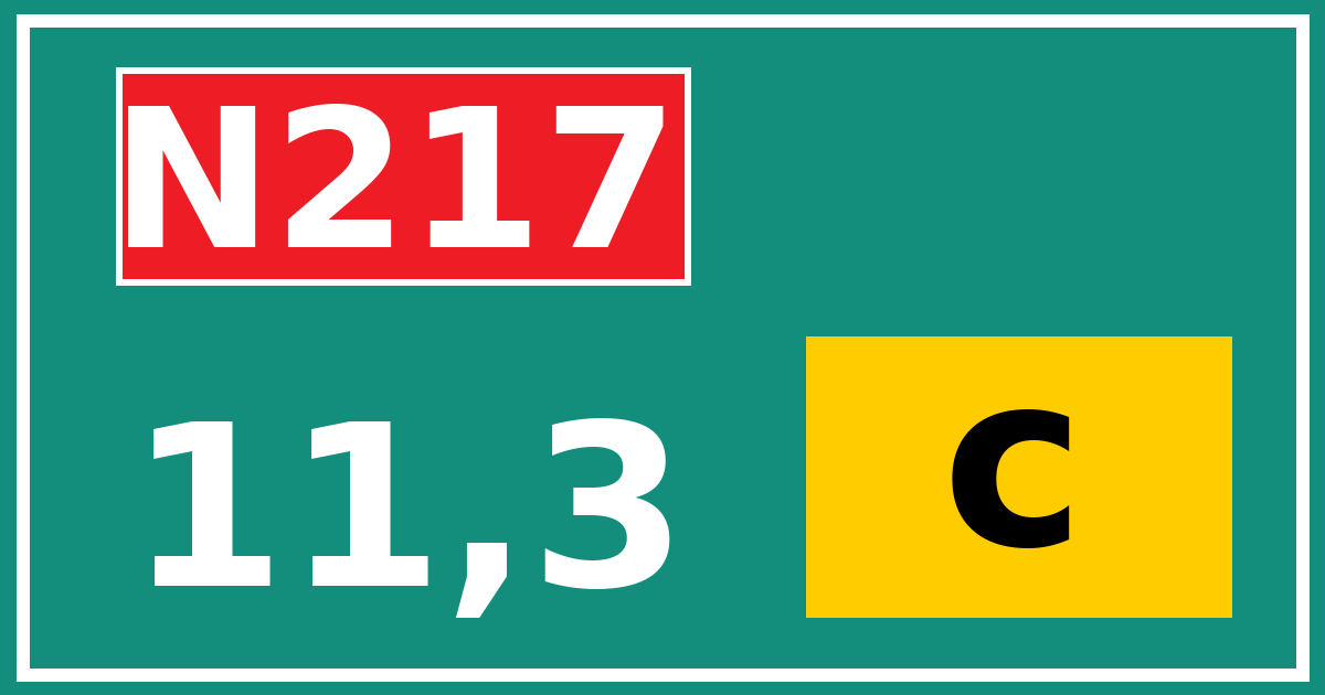 Hectometerbord N217 11,3 letter c