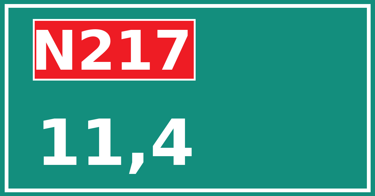 Hectometerbord N217 11,4