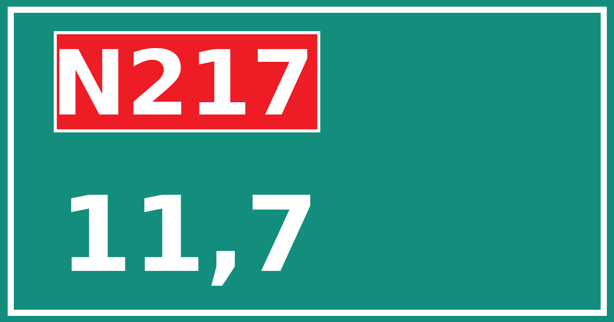 Hectometerbord N217 11,7