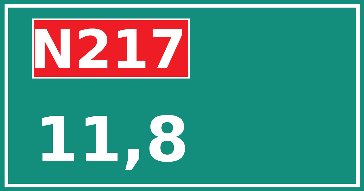 Hectometerbord N217 11,8