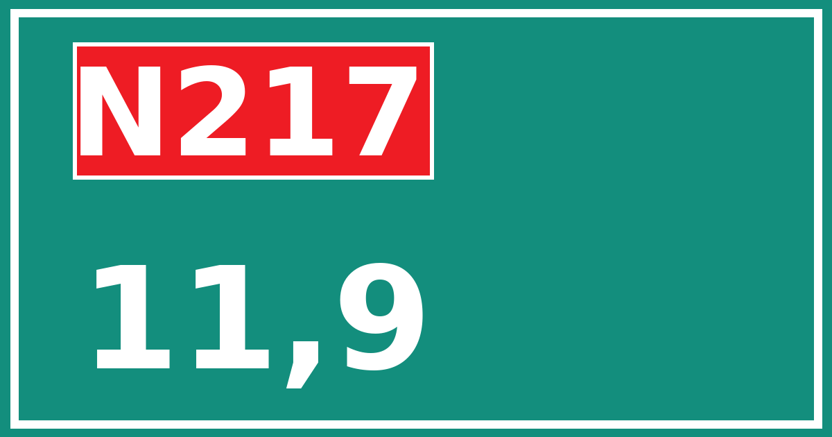 Hectometerbord N217 11,9