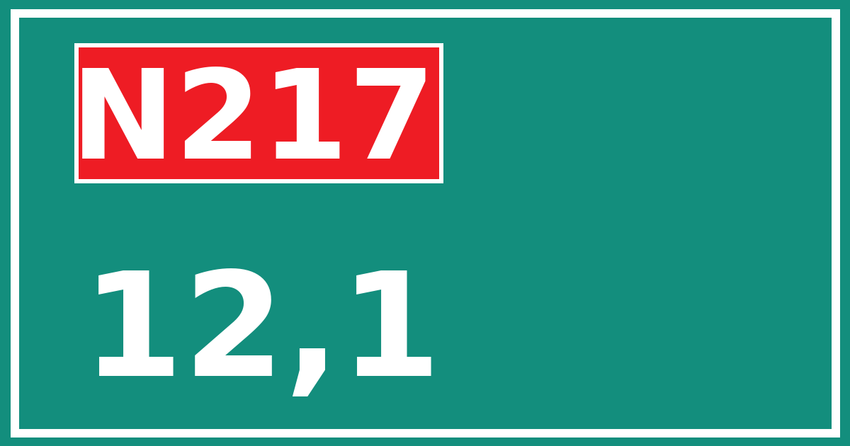 Hectometerbord N217 12,1