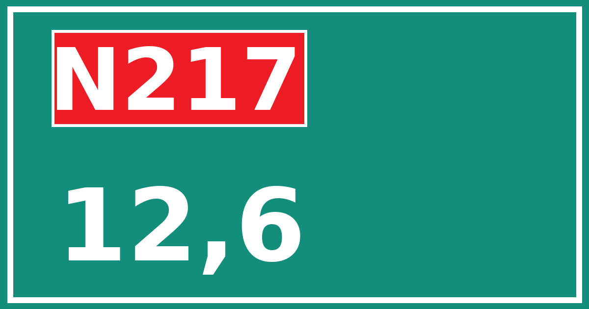 Hectometerbord N217 12,6