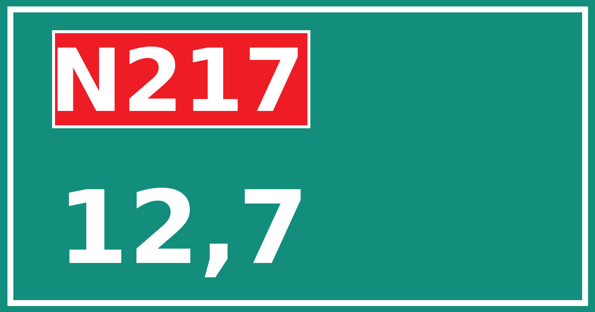 Hectometerbord N217 12,7
