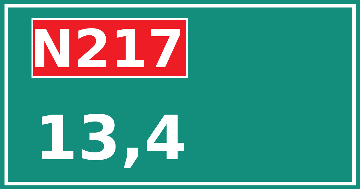 Hectometerbord N217 13,4