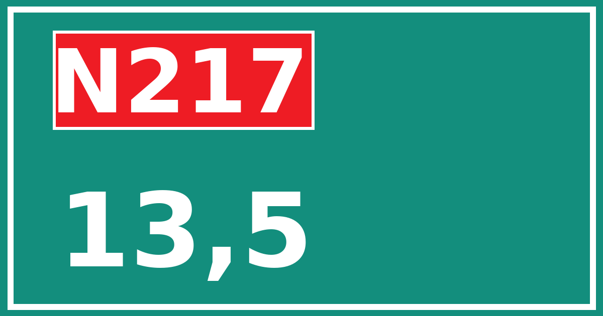 Hectometerbord N217 13,5