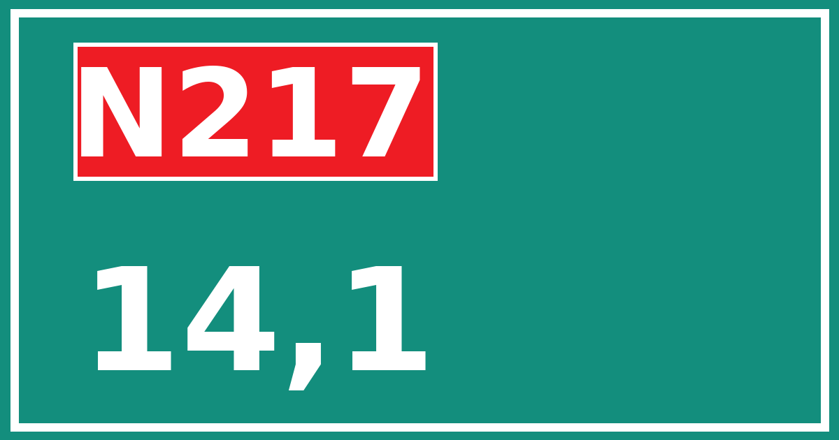 Hectometerbord N217 14,1