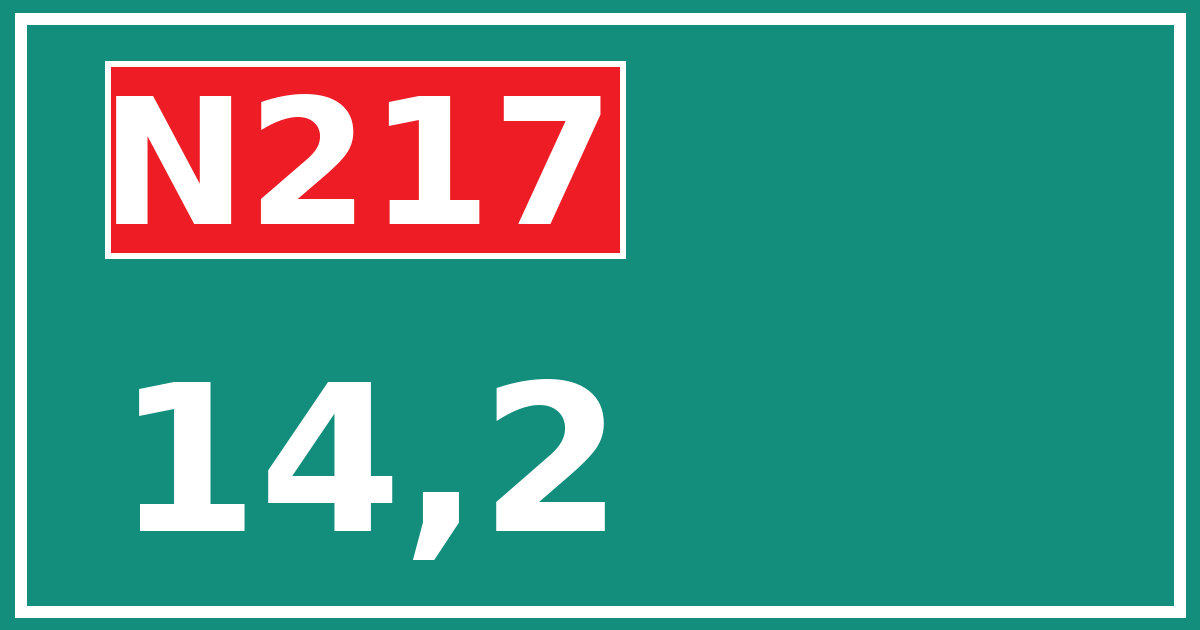 Hectometerbord N217 14,2