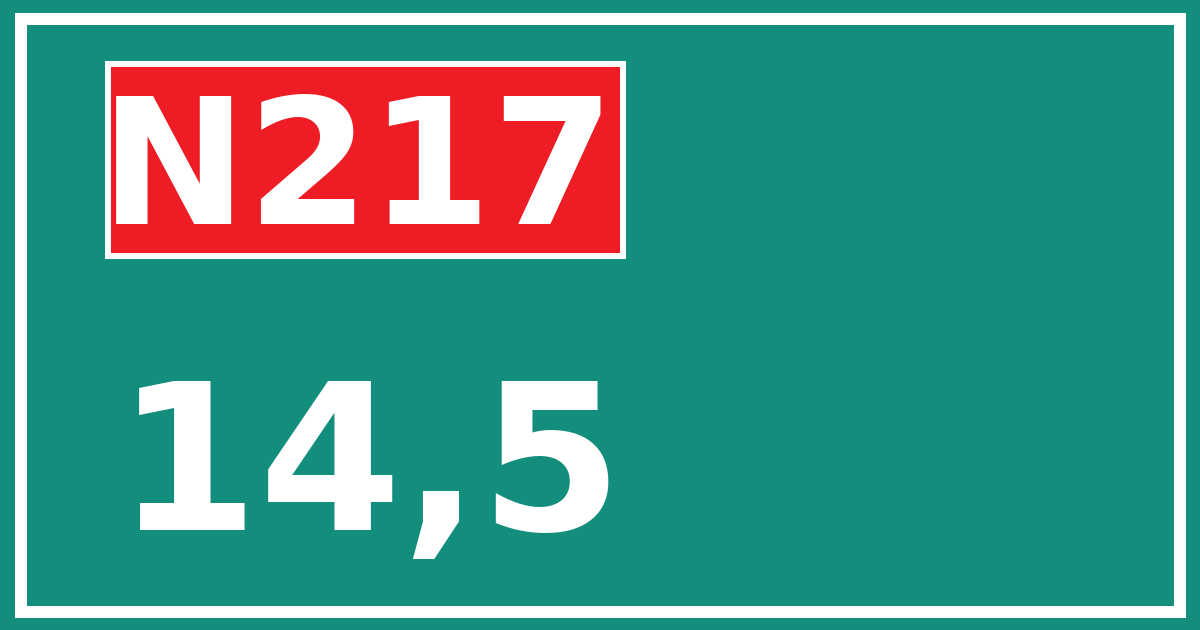 Hectometerbord N217 14,5