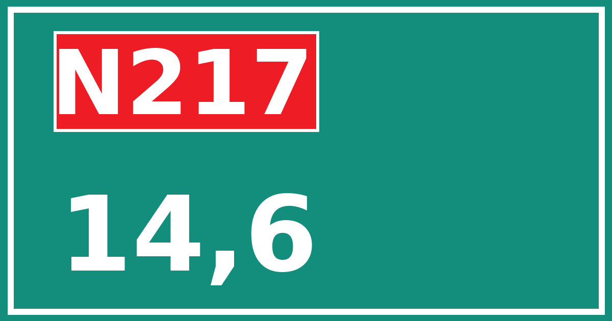 Hectometerbord N217 14,6