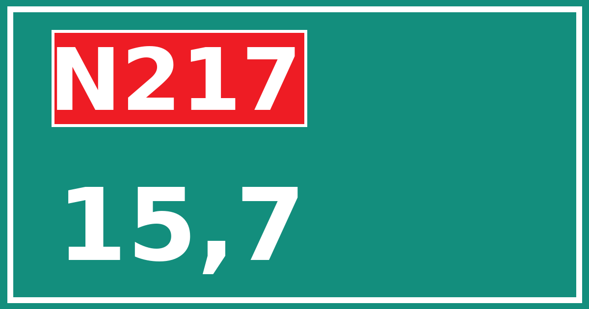 Hectometerbord N217 15,7
