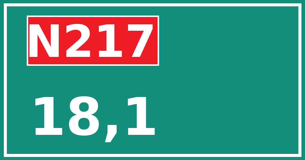 Hectometerbord N217 18,1