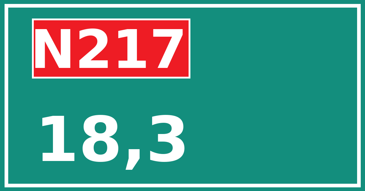 Hectometerbord N217 18,3