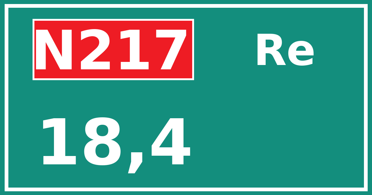 Hectometerbord N217 18,4 zijde Re