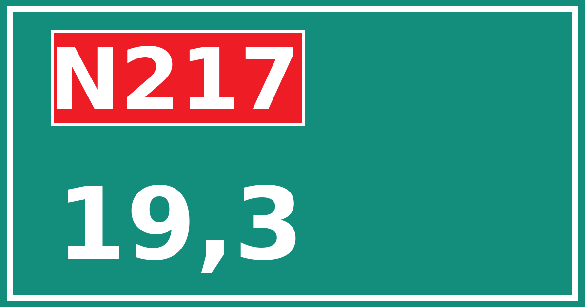 Hectometerbord N217 19,3