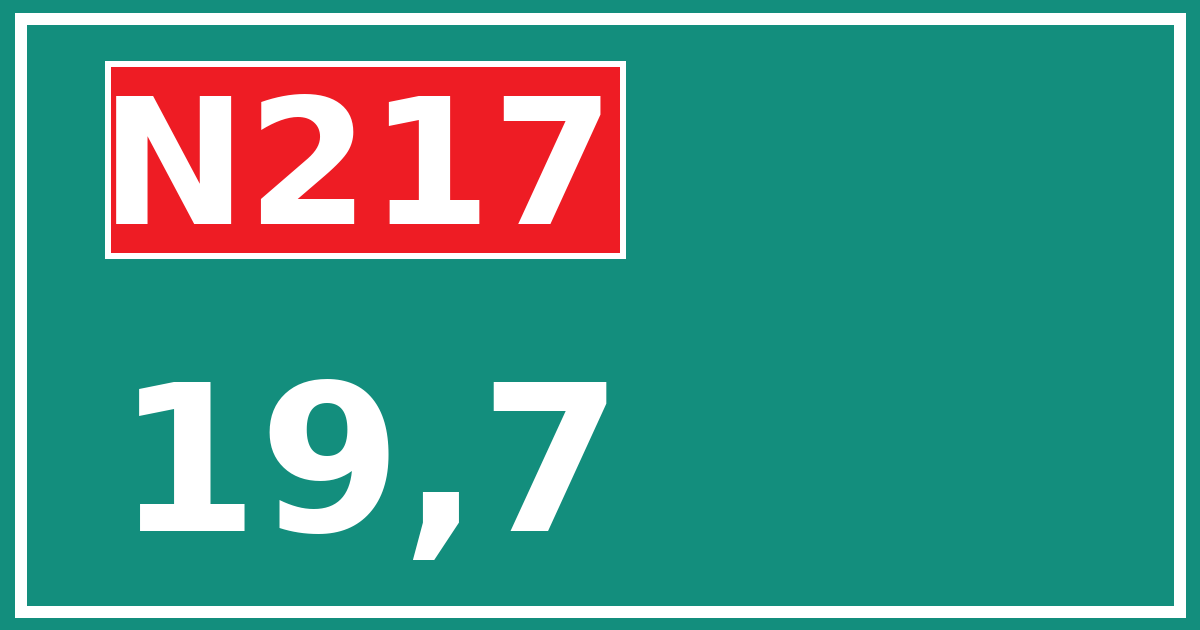 Hectometerbord N217 19,7