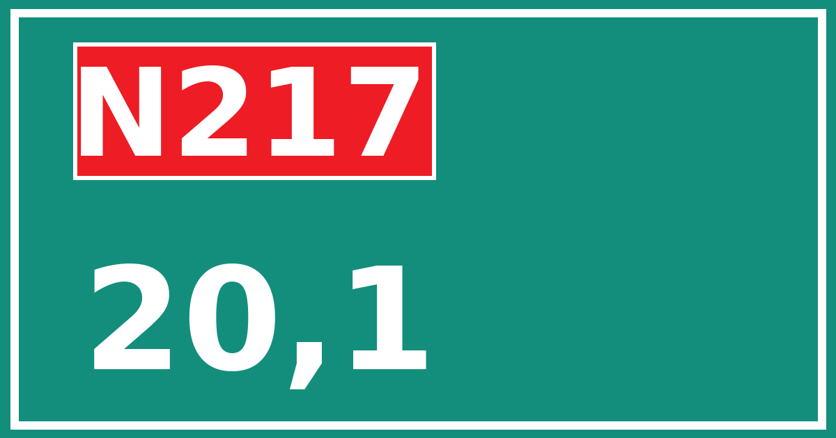Hectometerbord N217 20,1