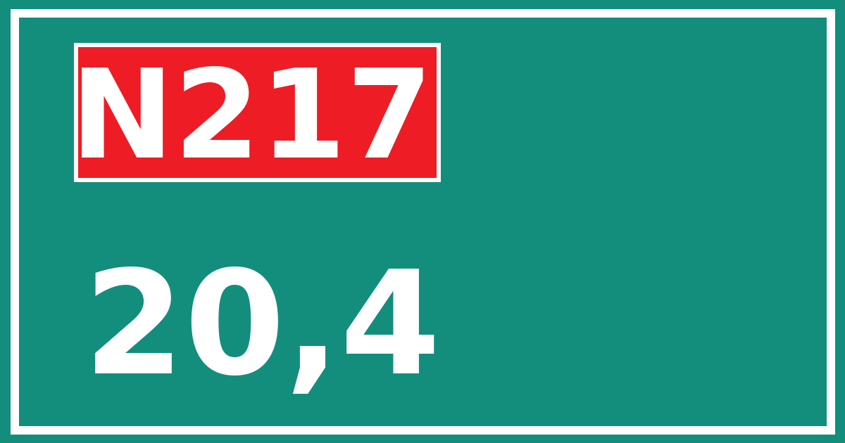 Hectometerbord N217 20,4