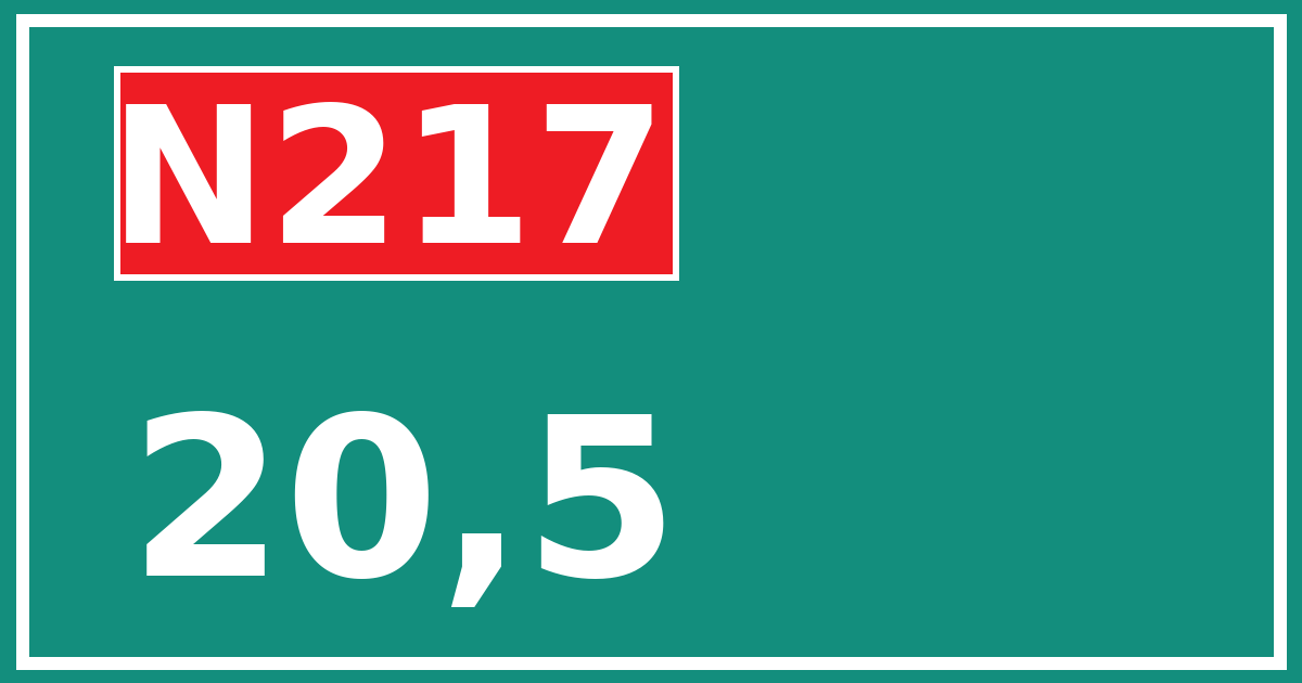 Hectometerbord N217 20,5