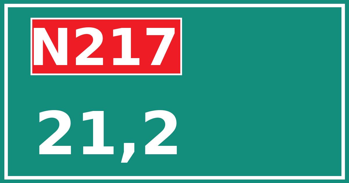 Hectometerbord N217 21,2