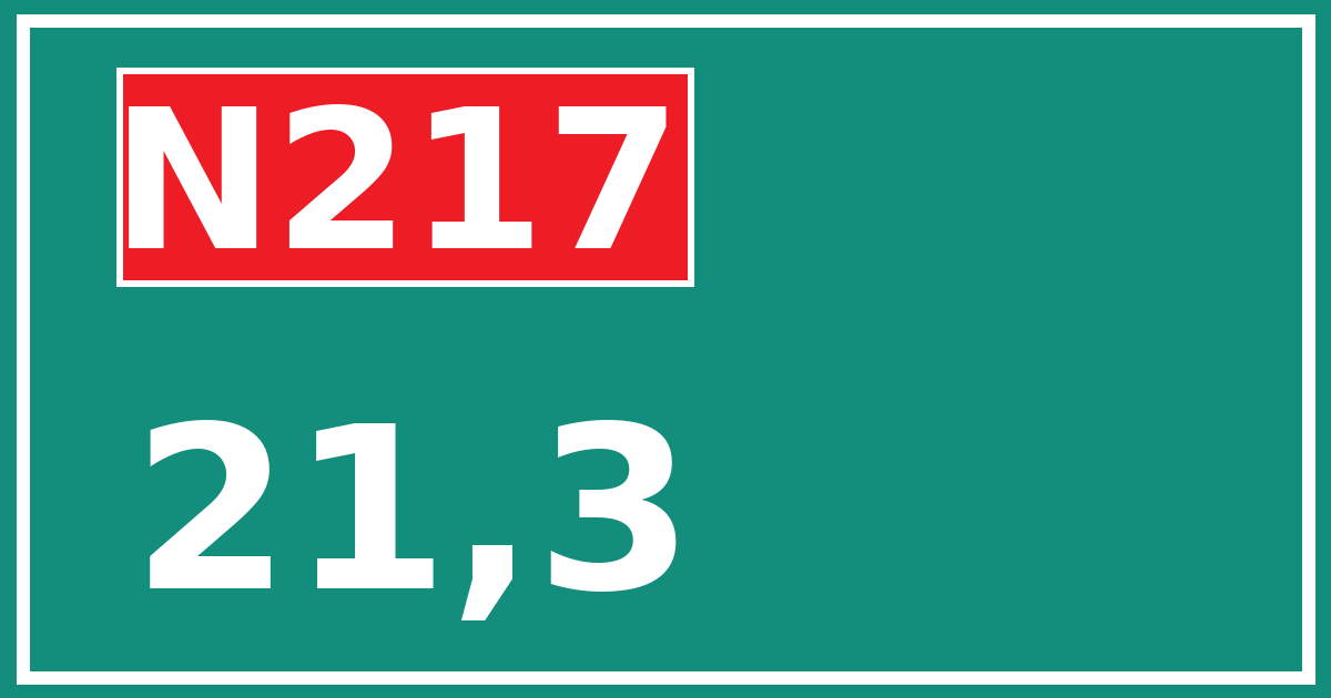 Hectometerbord N217 21,3