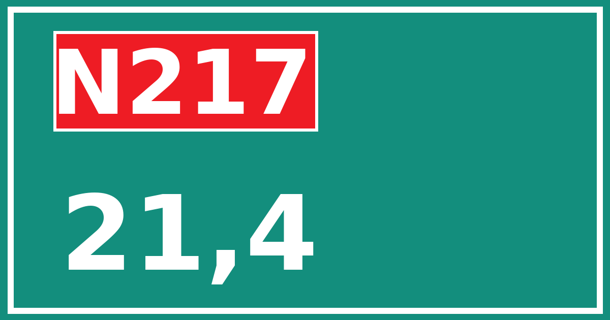 Hectometerbord N217 21,4
