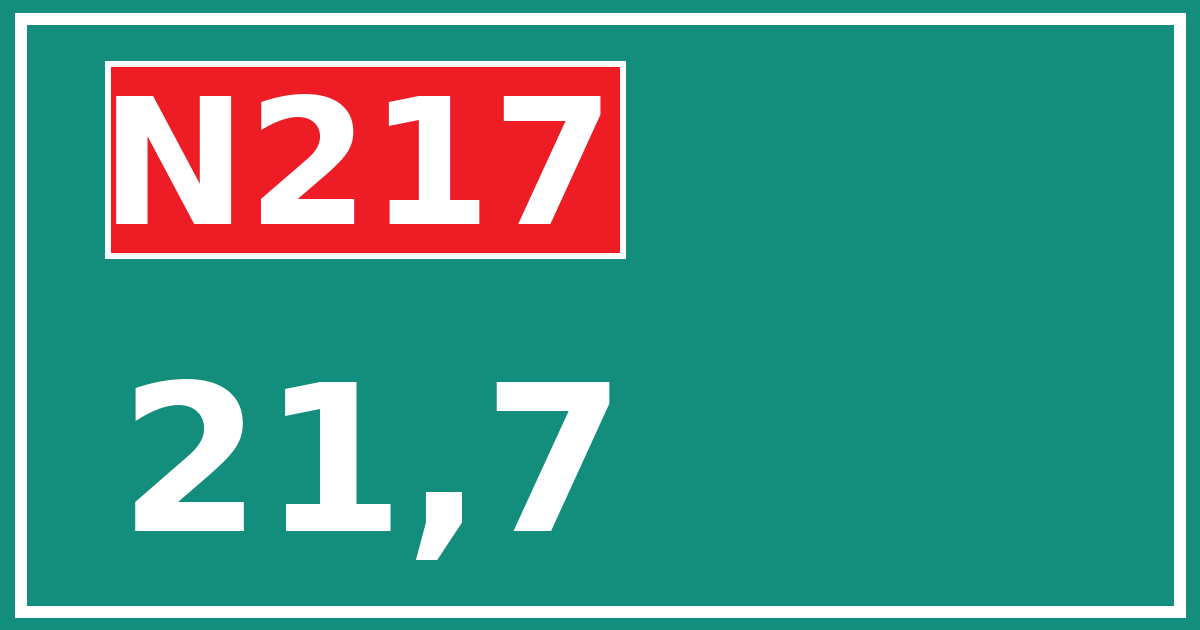 Hectometerbord N217 21,7