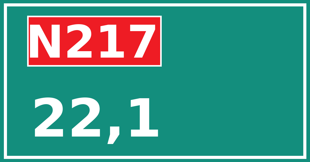 Hectometerbord N217 22,1