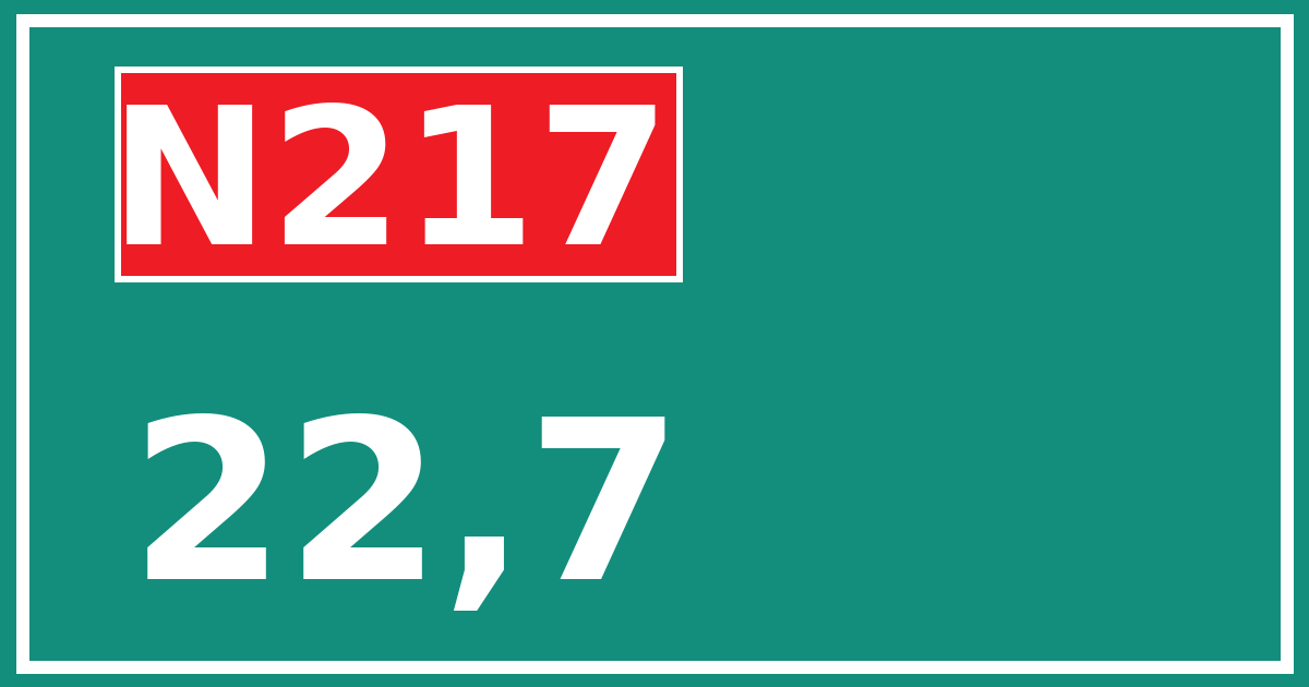 Hectometerbord N217 22,7