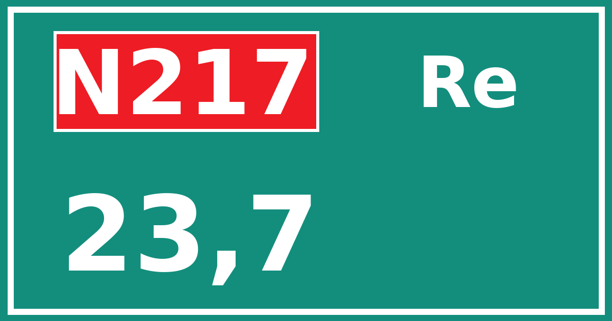 Hectometerbord N217 23,7 zijde Re
