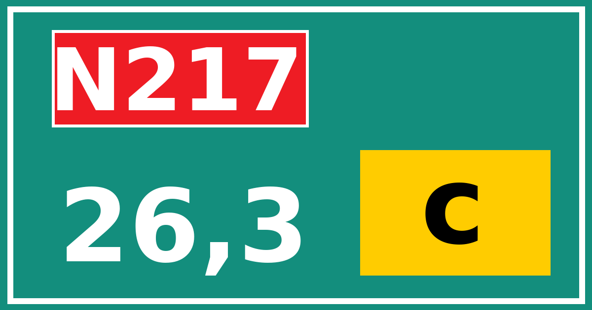 Hectometerbord N217 26,3 letter c