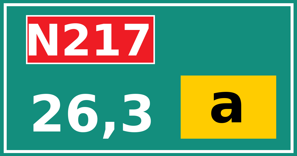 Hectometerbord N217 26,3 letter a