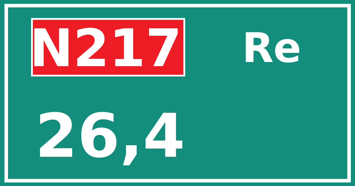 Hectometerbord N217 26,4 zijde Re