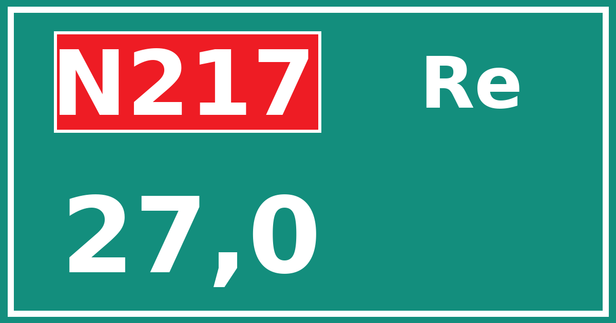 Hectometerbord N217 27,0 zijde Re