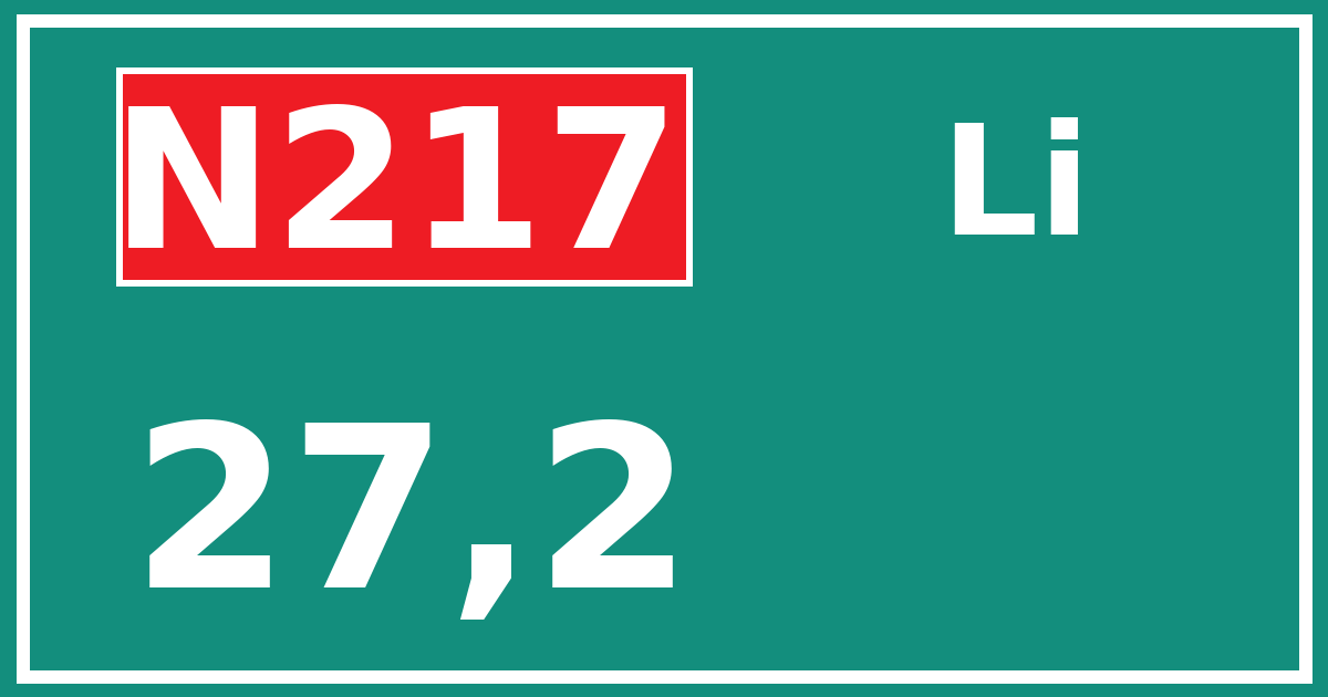 Hectometerbord N217 27,2 zijde Li