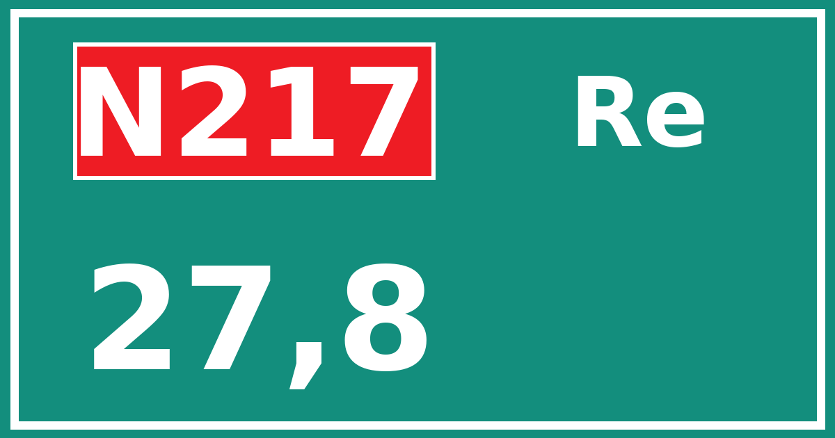 Hectometerbord N217 27,8 zijde Re