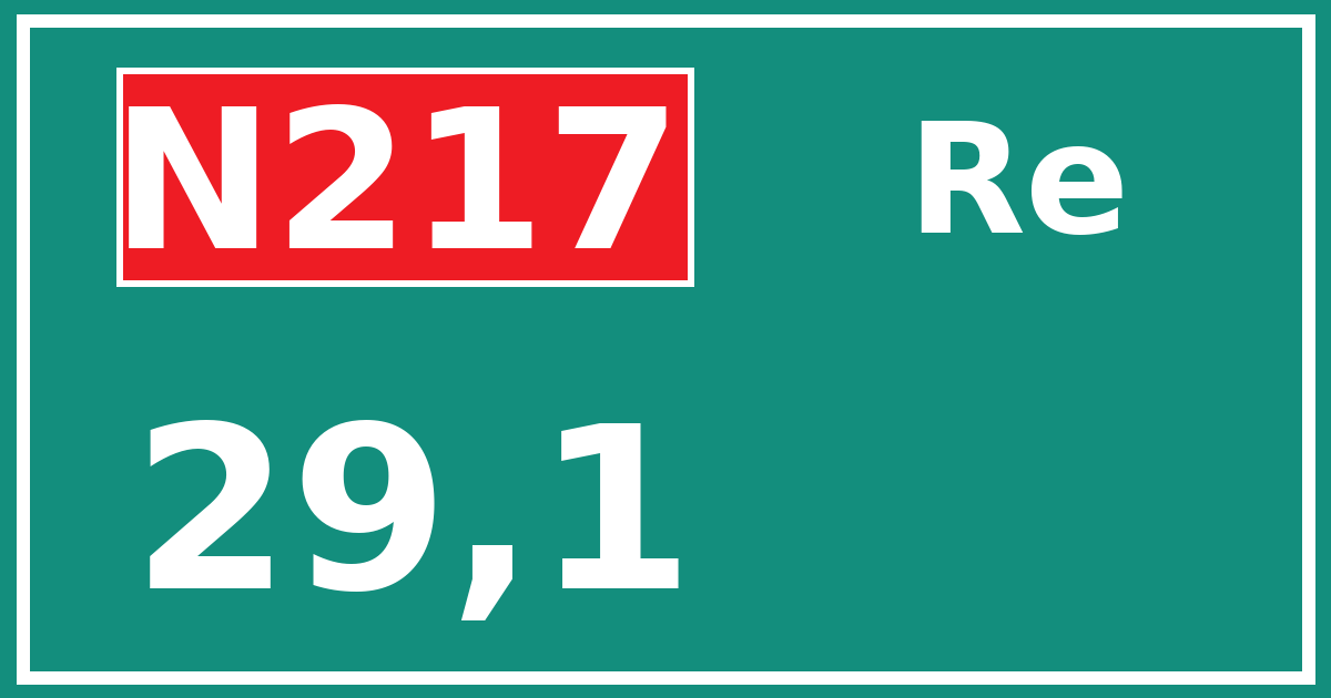 Hectometerbord N217 29,1 zijde Re