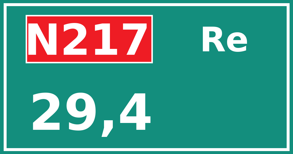 Hectometerbord N217 29,4 zijde Re