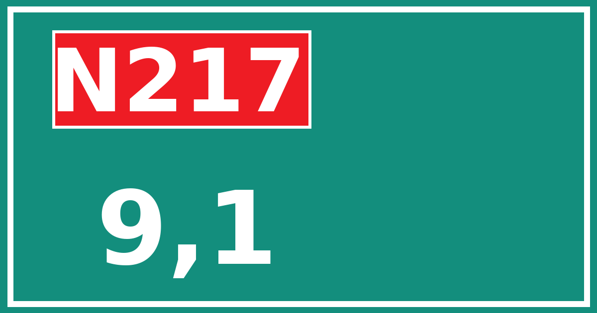 Hectometerbord N217 9,1