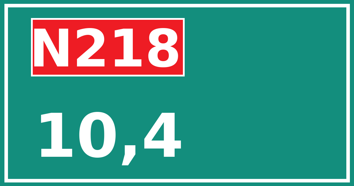 Hectometerbord N218 10,4