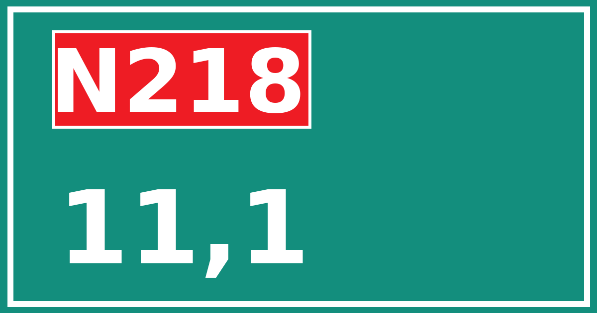 Hectometerbord N218 11,1
